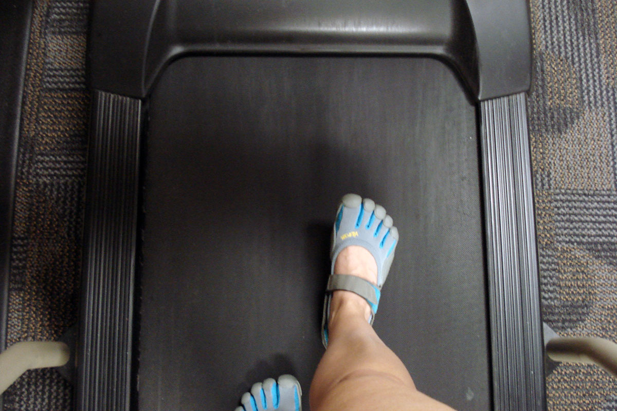 Treadmill with Vibram FiveFingers